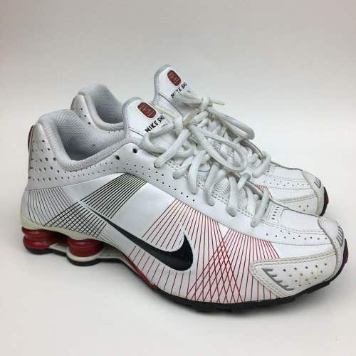 Nike Shox R4 Athletic Running Shoes Sneakers White/Red/Black Youth Sz 5Y