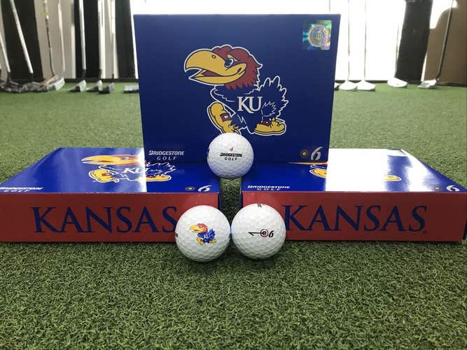 Bridgestone E6 White Golf Balls Brand New 12 Count Retail Box Kansas Jayhawks