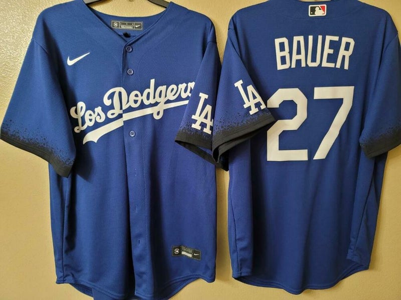 20421 Nike Los Angeles Dodgers BAUER #27 Alternate BLUE LOS Baseball Jersey  MED