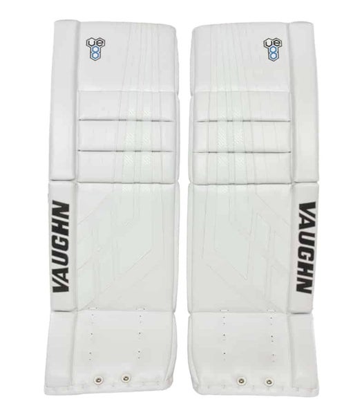New Vaughn Velocity VE8 Junior Ice Hockey Goalie Leg Pads 22" + 2 White Jr pad