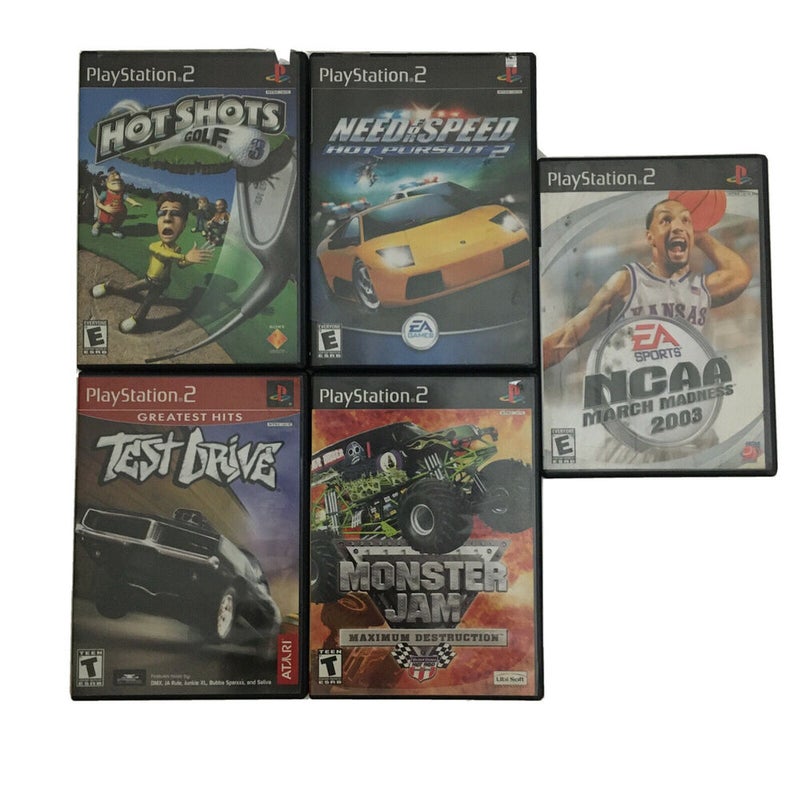 Lot of 5 Sony Playstation 2 Video Games Racing Sports Hot Shots Need for Speed