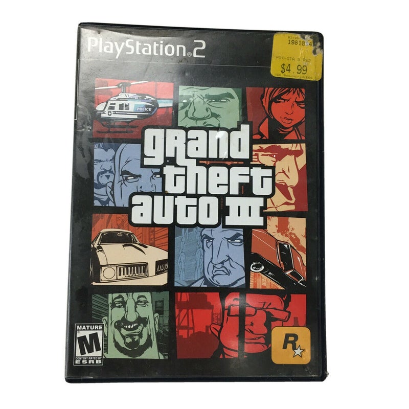 Grand Theft Auto III 3 (Playstation 2, 2001) PS2 Video Game Case + Disk TESTED