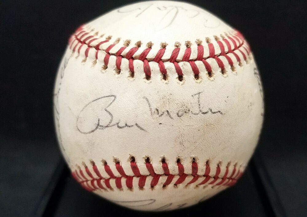 1976 New York Yankees Team Signed A.L. Champs Baseball Berra Martin Hunter JSA