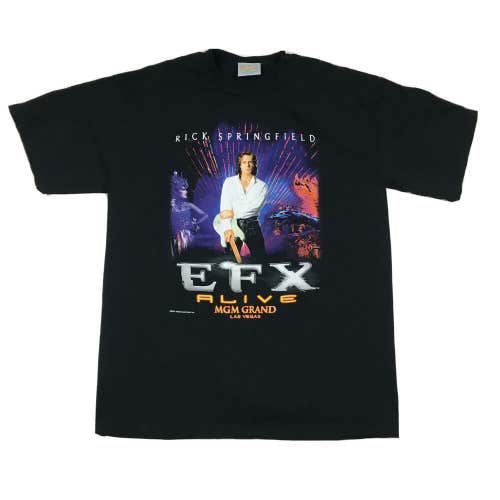 Vintage Rick Springfield EFX Alive Concert T-Shirt MGM Grand Las Vegas Black (M)