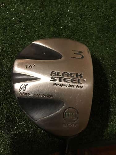 MG Golf Black Steel 16* 3 Wood Senior  Flex Graphite Shaft
