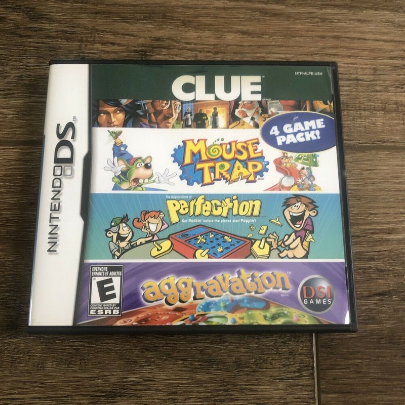 Clue/Mouse Trap/Perfection/Aggravation Nintendo DS w/ Manual - Tested