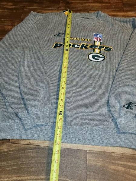 VTG 90s Lee Sweater Men XXL GraySport NFL Green Bay Packers V-Neck Logo