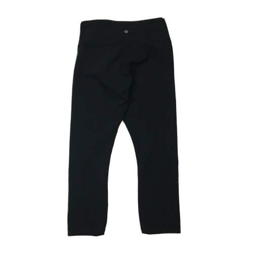 Lululemon Black Reversible Cropped Capri Athletic Yoga Pants Tights 26x31 (Sz 4)