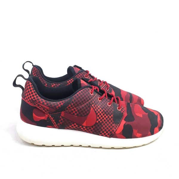 Nike Men\'s Black and Red Camouflage Athletic Shoes NIKE ROSHE ONE PRINT MENS RED CAMO RUNNING SHOES - MENS SIZE  main image 4