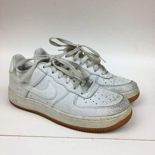 Nike Air Force One White/White Ostrich Pattern Sneaker Shoes 596728-180 Youth 5Y