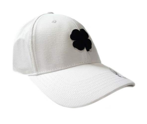 NEW Black Clover Live Lucky BC Pro Luck Pearl White/Black Fitted S/M Hat/Cap