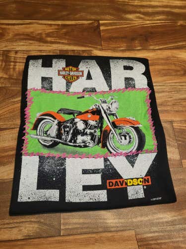 Vintage Rare Harley Davidson 1990s Fun Wear Double Sided Motorcycle T Shirt Sz L