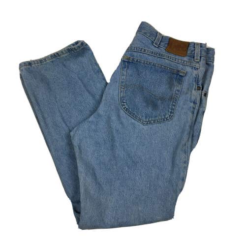 Vintage Lee Denim Jeans Light Blue Stone Wash Relaxed Fit 36x30