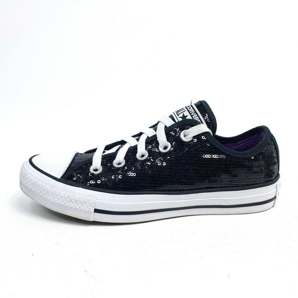 Converse All-Star Chuck Taylor Shoes Womens Size 6 Black Sequin Purple  136079F | SidelineSwap