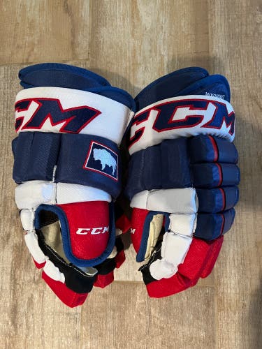 Wyoming CCM 14" Tacks 4 Roll Pro Gloves. Blue/ Red/ White. L@@K!