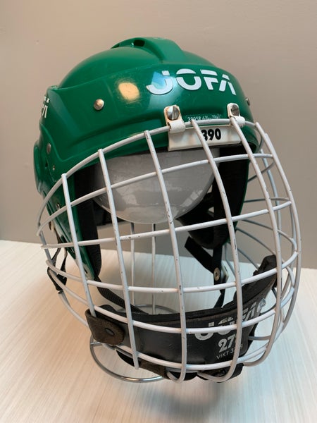 JOFA Goalie Combo Mask (Helmet & Cage) Green 390 Black 278 Cage - Used
