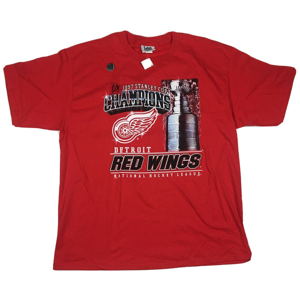 VINTAGE Detroit Red Wings Sweatshirt Mens 2XL 1997 Stanley Cup