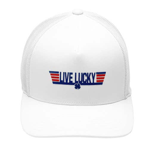Black Clover Top Gun White Snapback Adjustable Hat