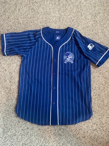 NCAA Duke Pinstriped Blue Large Starter Jersey