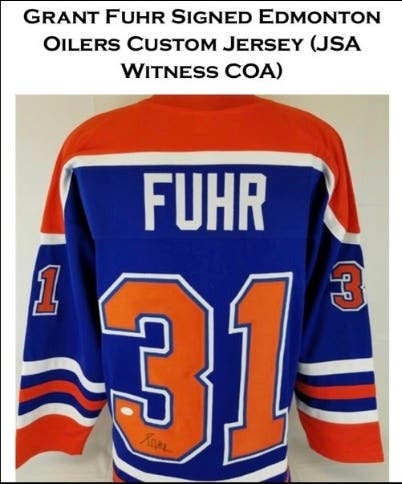 Autographed Grant Fuhr Hockey Jersey