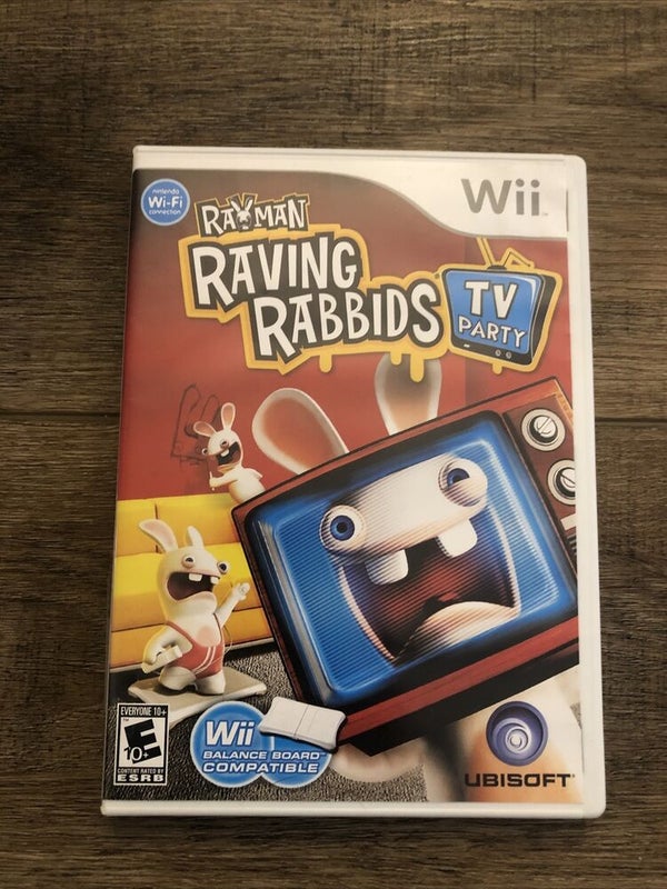 Rayman Raving Rabbids Game TV Party (Nintendo Wii, 2008) Complete & Tested