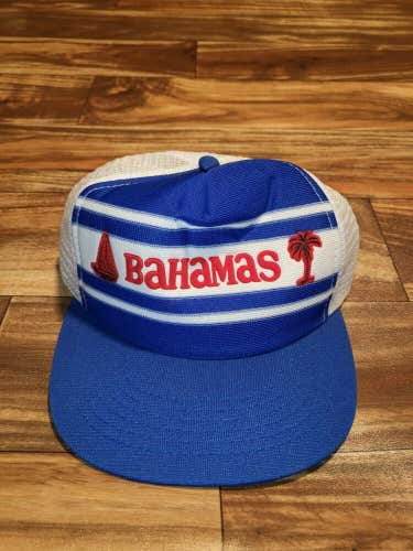Vintage Bahamas Caribbean Trucker Mesh Hat Cap Vtg Trucker Snapback