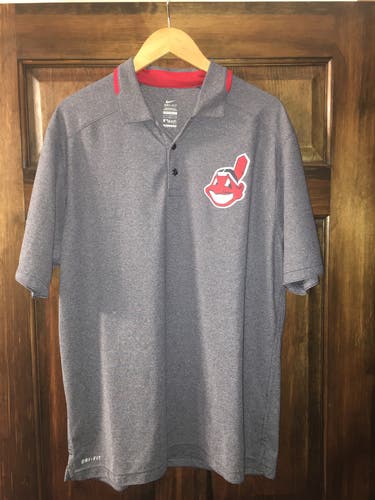 CLEVELAND INDIANS NIKE DRY FIT  GOLF SHIRT