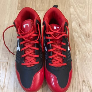 Red Youth Molded Cleats Under Armour