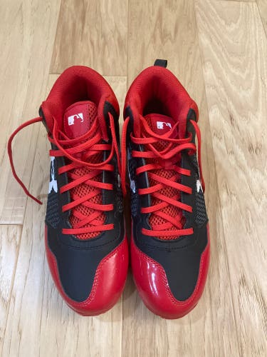 Red Youth Molded Cleats Under Armour