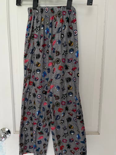 Used NHL Pajama Bottoms, youth small and medium