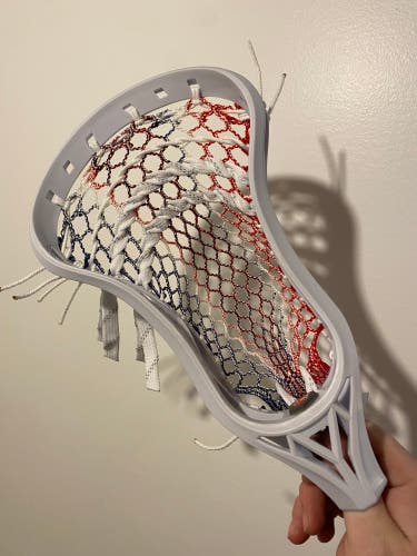 Signature Lacrosse Contract Offense w/The Mesh Dynasty Force Hex10 Red/White/Blue mesh