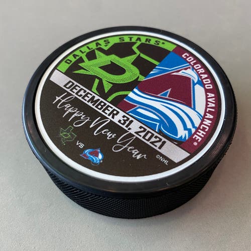 RARE Dallas Stars vs. Colorado Avalanche Cancelled Game New Years Puck