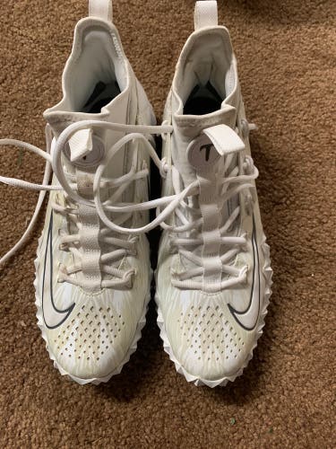 White Unisex Turf Cleats High Top Alpha Huarache 6 Elite Turf