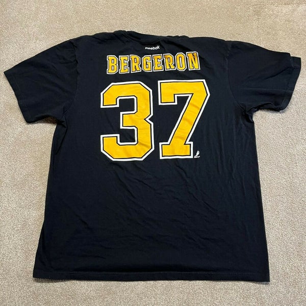 Men's Fanatics Branded Patrice Bergeron Yellow Boston Bruins 2021