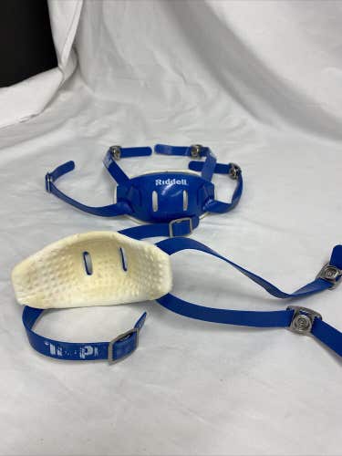 Riddell Hard Cup Chin Strap-Legacy In Seattle/Royal Blue Sz Medium. Used.