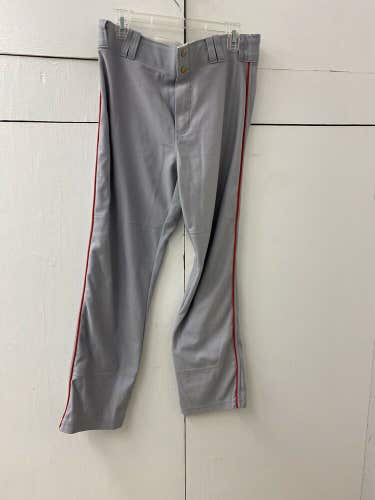 A4 PRO STYLE OPEN BOTTOM ADULT L BASEBALL PANT GRAY W/RED PIPING STYLE#N6162