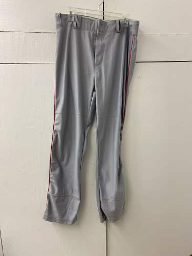 A4 PRO STYLE OPEN BOTTOM ADULT XL BASEBALL PANT GRAY W/RED PIPING STYLE#N6162