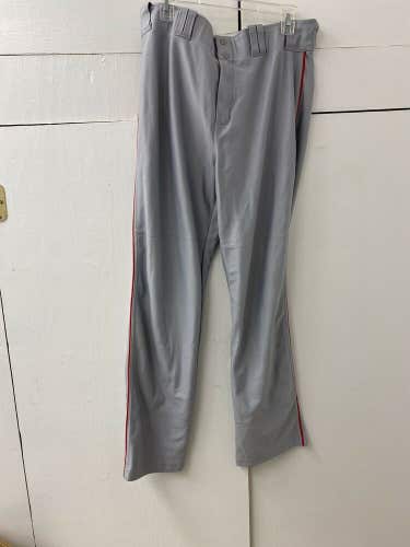 A4 PRO STYLE OPEN BOTTOM ADULT 2XL BASEBALL PANT GRAY W/RED PIPING STYLE#N6162