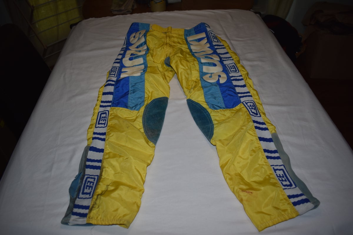 Suzuki Licensed Motocross Pants, Yellow/Blue.White, Size 30