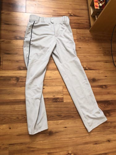 Gray Used Medium  Pants With Black Piping