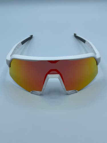 NEW 100% S3 Sunglasses - White Frame w/ Red Multilayer Lens