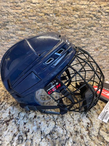 Small CCM Pro Stock Tacks 910 Helmet Navy Blue