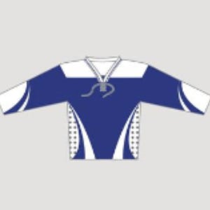 New RYR hockey Goalie Jersey Royal / White Sr Men's League senior adult Large