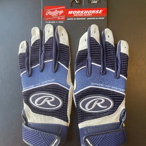 New YOUTH Large Rawlings Workhorse Batting Gloves