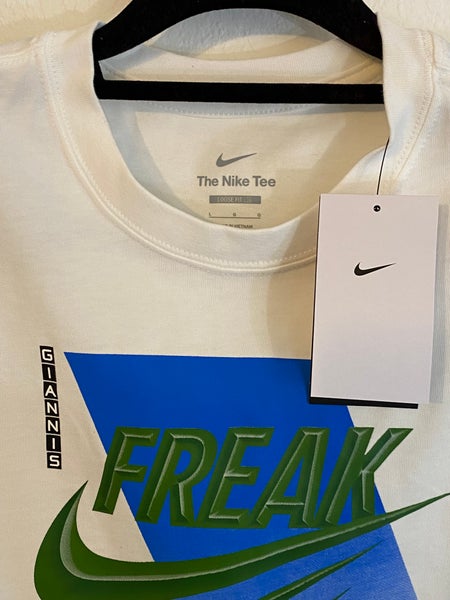Nike Giannis Antetokounmpo Freak Dri Fit T Shirt Swoosh Blue Size XL