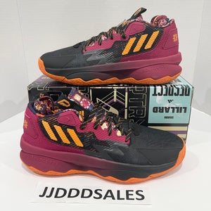Adidas Dame 8 Lillard CNY Basketball Shoes Black Maroon GW1816 Men’s Size 7.5 / Womens 8.5