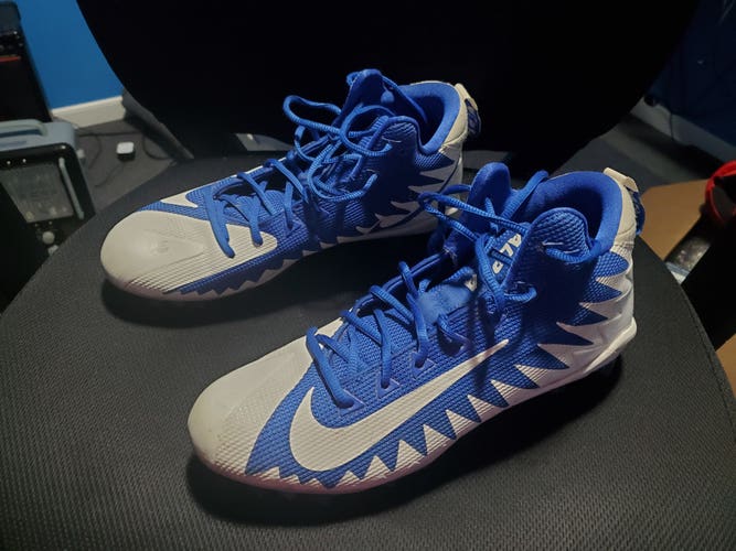Nike Alpha Menace Pro Mid Football Cleats Game Blue/White  Sz 10 ( 871451-411 )