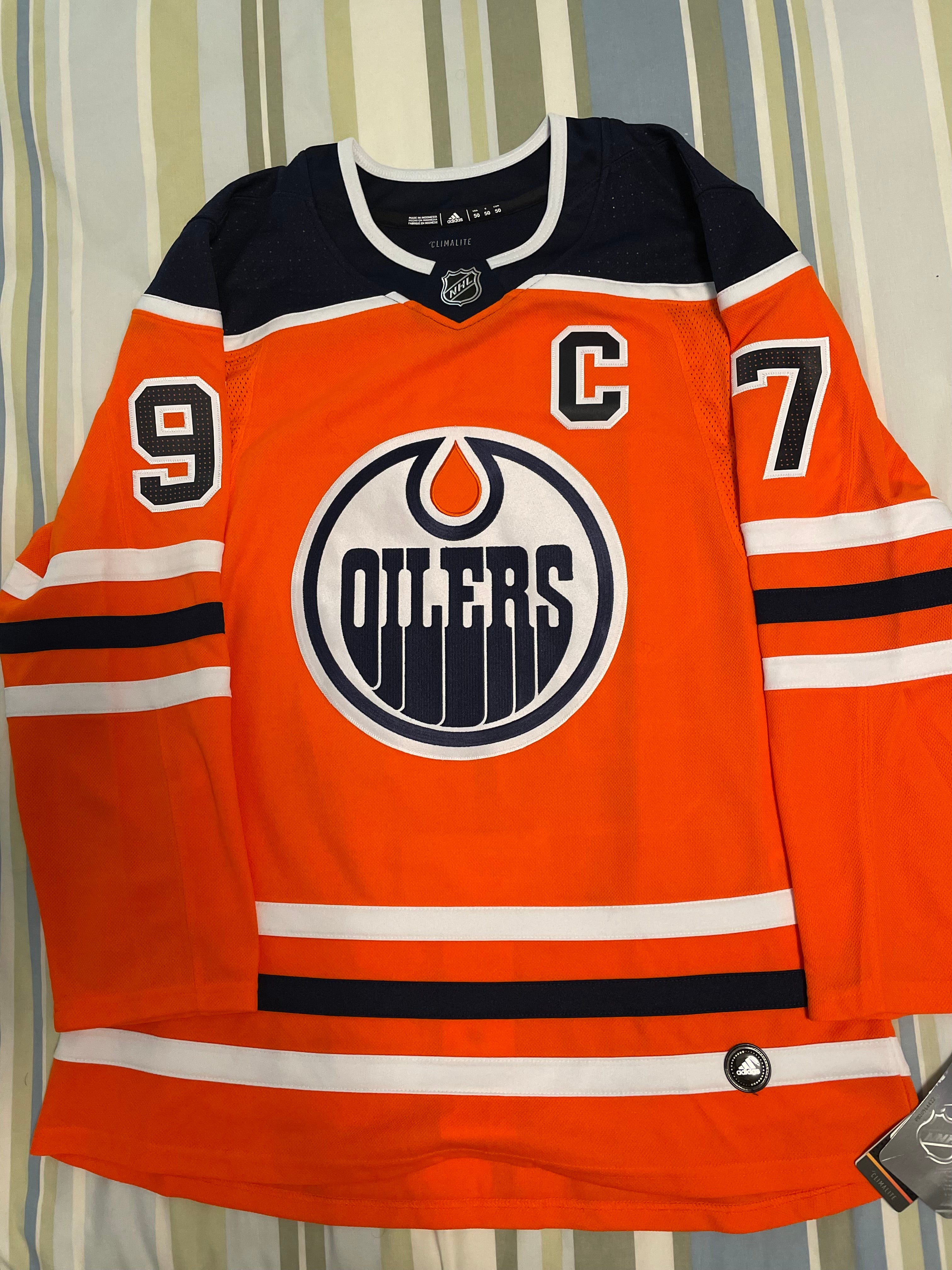 Connor McDavid Edmonton Oilers jersey XL 54 NHL 100 patch centennial Adidas