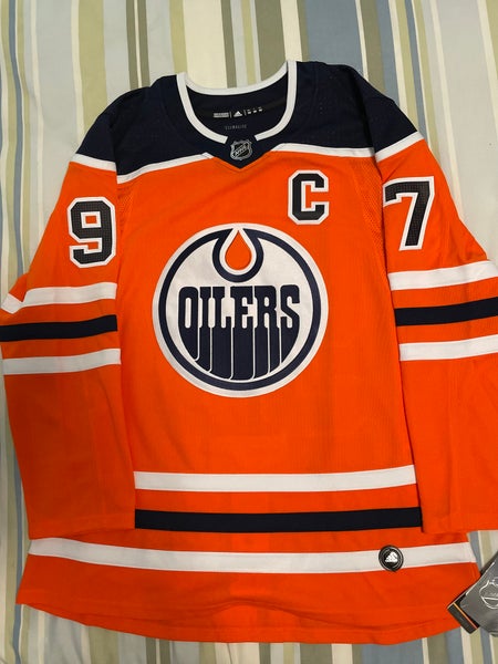 ORANGE-PRO-54 CONNOR McDAVID EDMONTON OILERS ADIDAS CLIMALITE AUTHENTIC  JERSEY