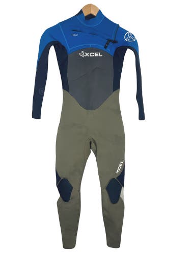 Xcel Childs Full Wetsuit Youth Kids Size 12 Axis 3/2 Chest Zip
